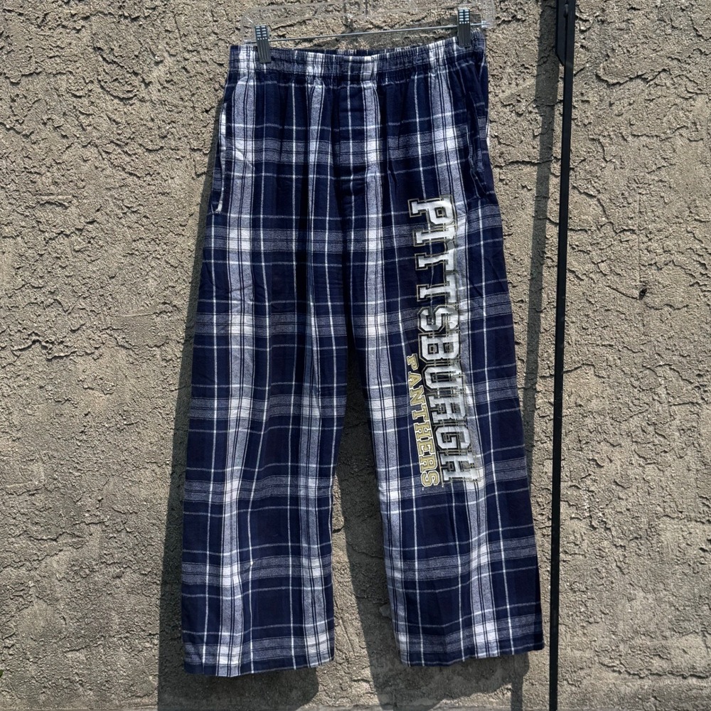 Boxercraft Pittsburgh Panthers Lounge Pants Men Small Navy Plaid Flannel NCAA